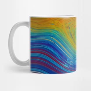 Blue and Yellow Paint Swirl Mug